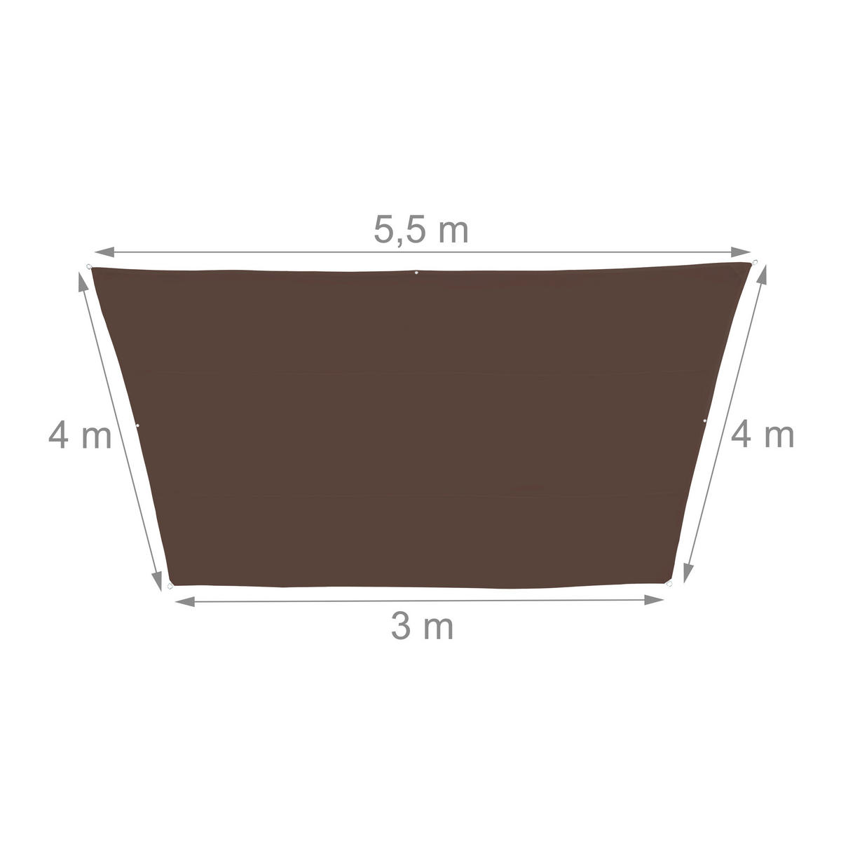 SONNENSEGEL - Braun, Textil/Metall (550/400cm) - Relaxdays