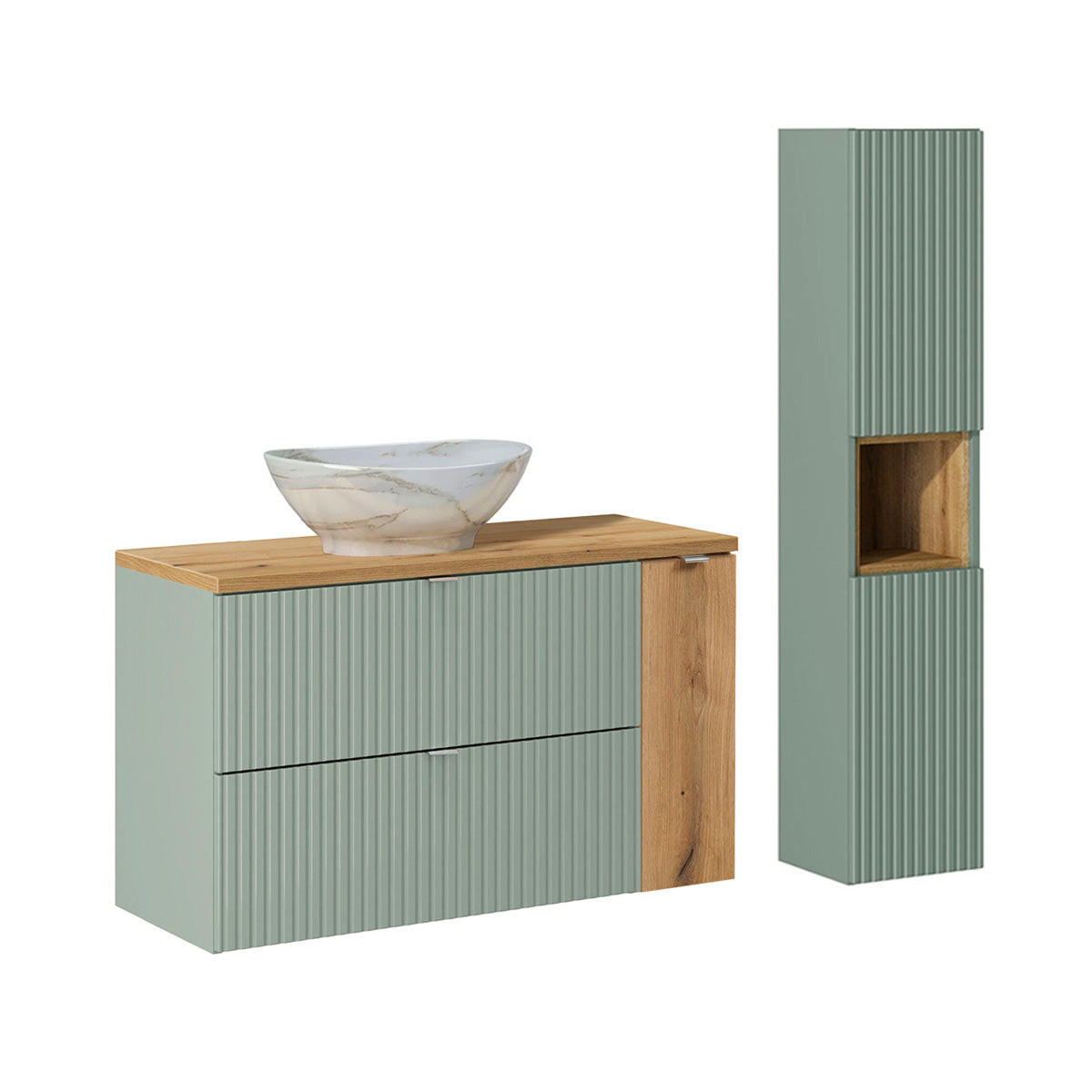 Petits-meubles KOUPELNOVÝ NÁBYTEK 100.4cm Jade 2er-Set Zelená