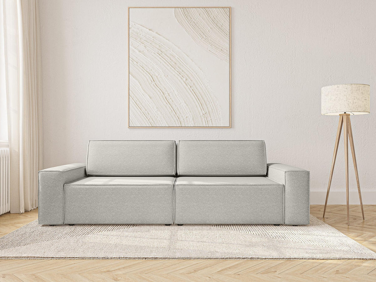 SOFA Lummo Mi mit Schlaffunktion, Grau - Grau, Textil (246/70/185cm) - Fedve
