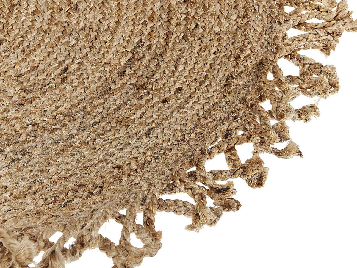 TEPPICH geflochten Zonguldak 120/120 cm - Beige, Naturmaterialien (120/120cm) - Beliani