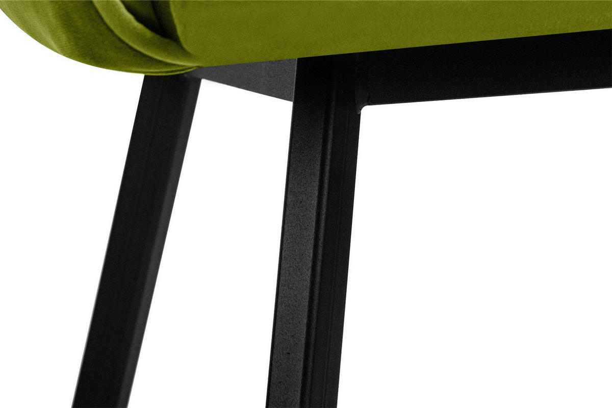ESSZIMMERSTUHLE PYRUS 2-tlg Velours-Sitz, Oliv/Schwarz - Schwarz/Olivgrün, Textil/Metall (56/84/46cm) - KONSIMO®