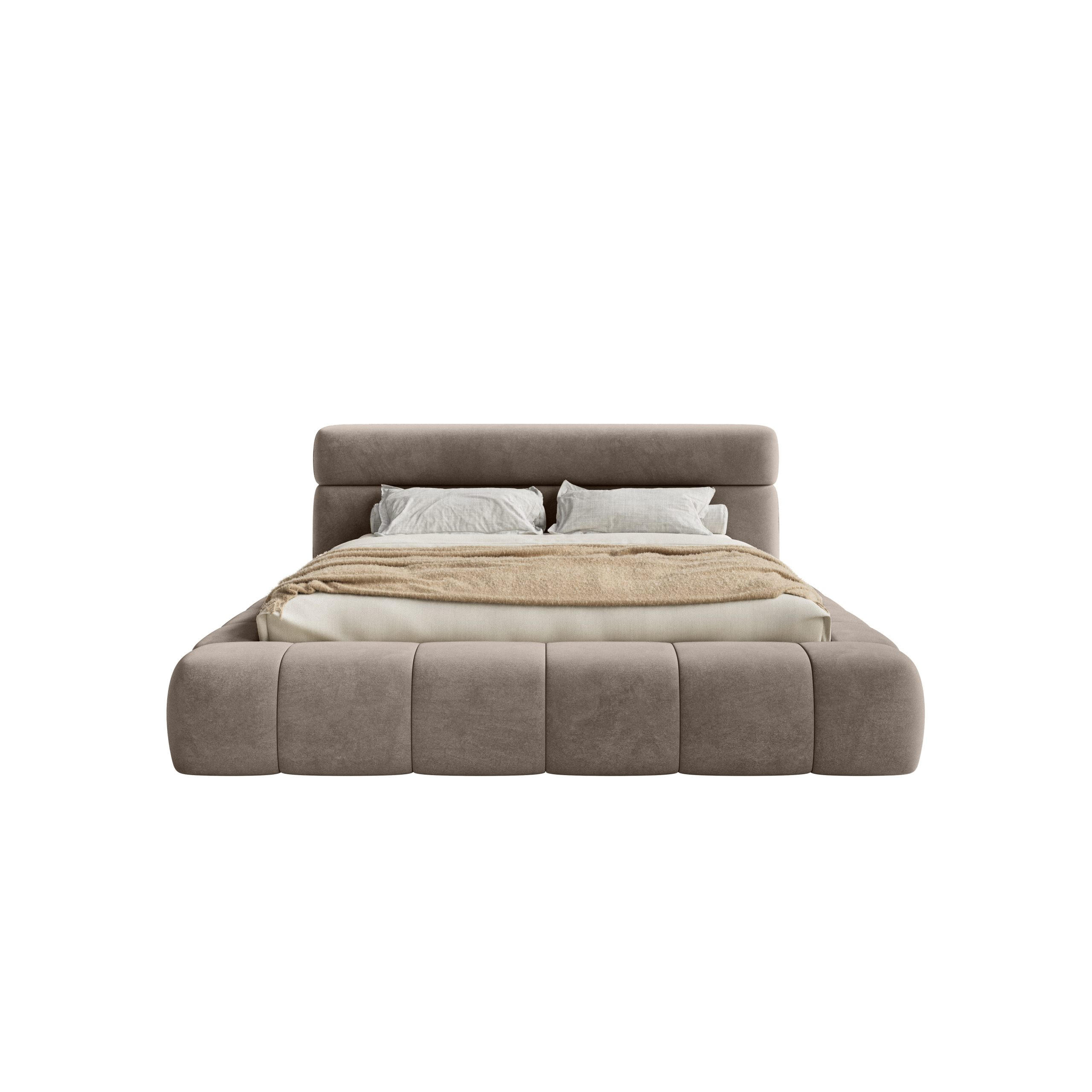 POLSTERBETT Nuuk 180x200 cm, Taupe - Taupe, Textil (180/200cm) - Fedve