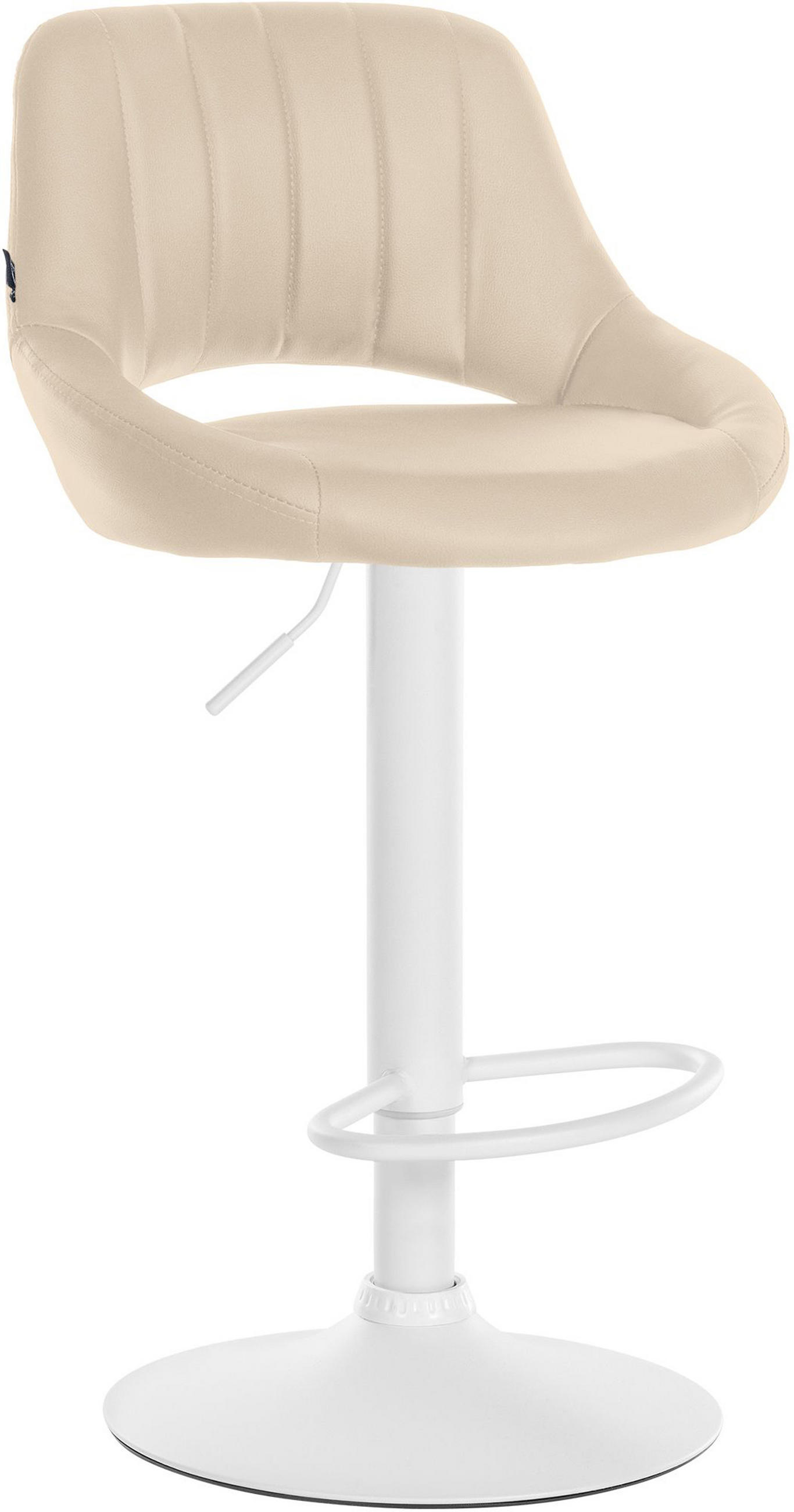 BARHOCKER Milos Kunstleder weiß creme - Naturfarben/Weiß, Kunststoff/Metall (47/106/48cm) - TPFLiving