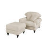 SESSEL-SET beige Landhaus, Loungesessel inklusive Hocker - Beige/Braun, Holz/Textil (175/95/110cm) - Furn.Design