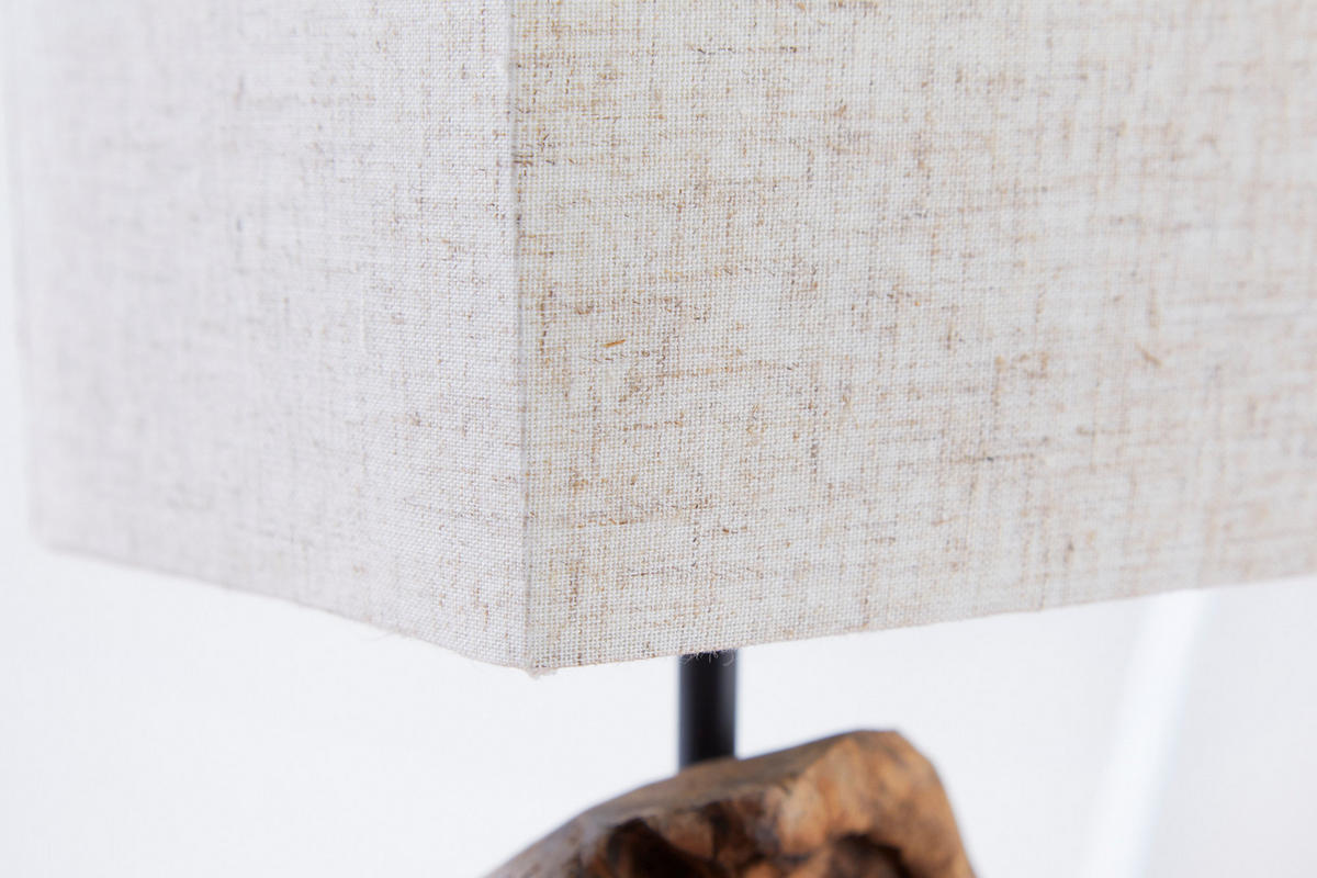 TISCHLEUCHTE HYPNOTIC Treibholz Beige 45 cm - Beige/Braun, Holz/Textil (15/15/45cm) - riess-ambiente