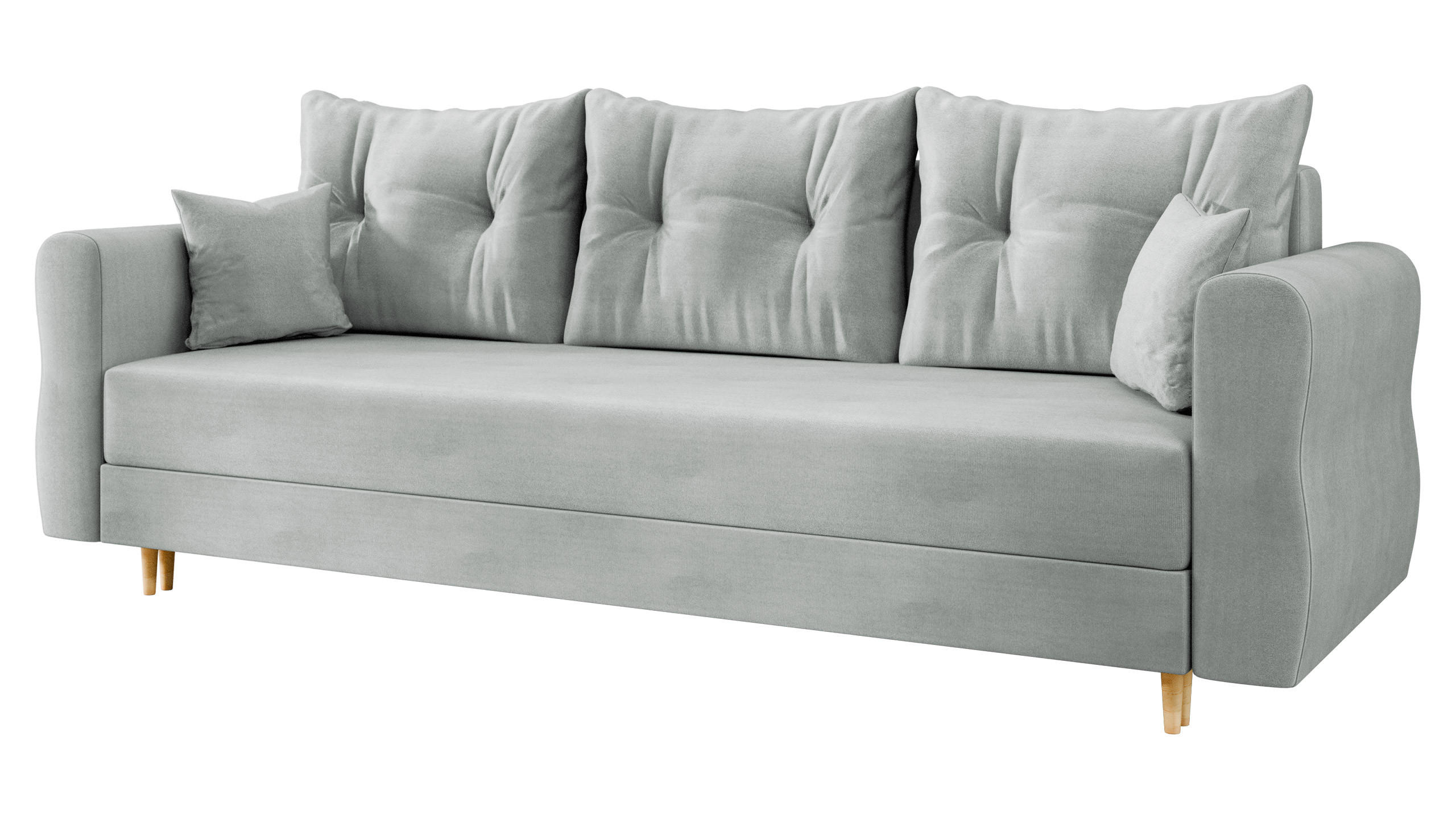 SCHLAFSOFA Zako S 3 - Hellgrau/Naturfarben, Holz/Textil (231/85/77cm) - MIRJAN24