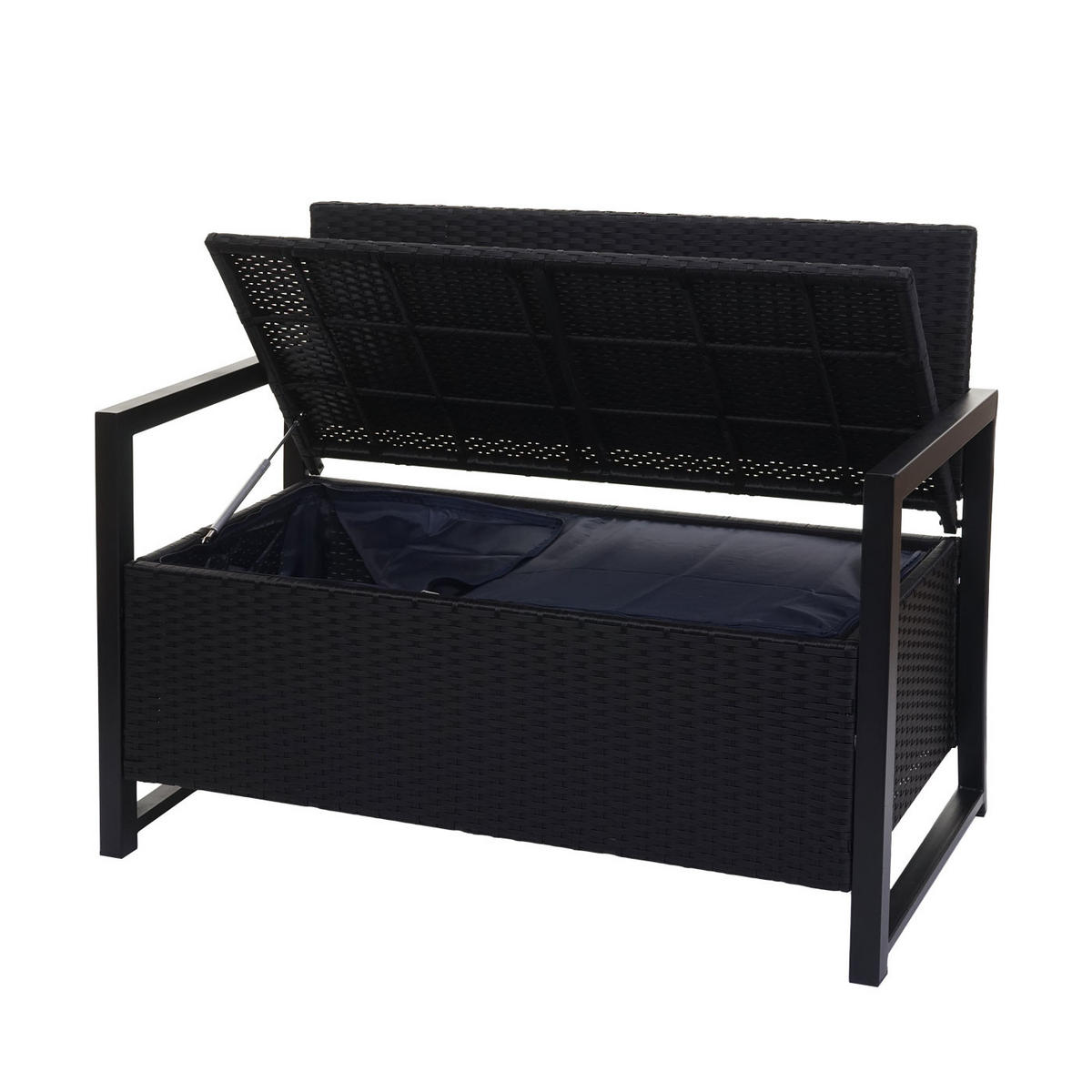 POLY-RATTAN 2ER SITZBANK Anthrazit, Grau - Anthrazit/Grau, Kunststoff (117/87/57cm) - MCW