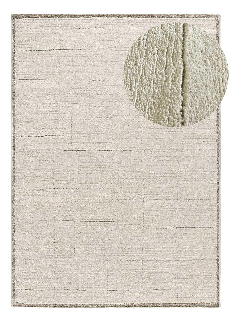 WEBTEPPICH im skandinavischen Stil Creme Candela 120/170 cm - Creme, Naturmaterialien/Textil (120/170cm) - Atticgo