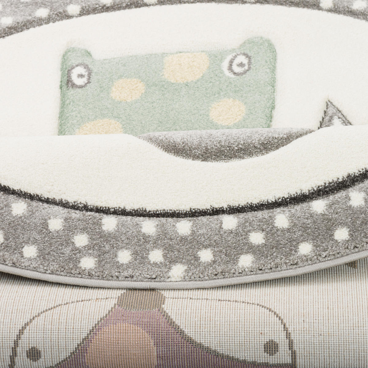 KINDER TEPPICH MAUI KIDS HAPPY ANIMALS BUNT RUND - Multicolor, Textil (120/120cm) - Pergamon