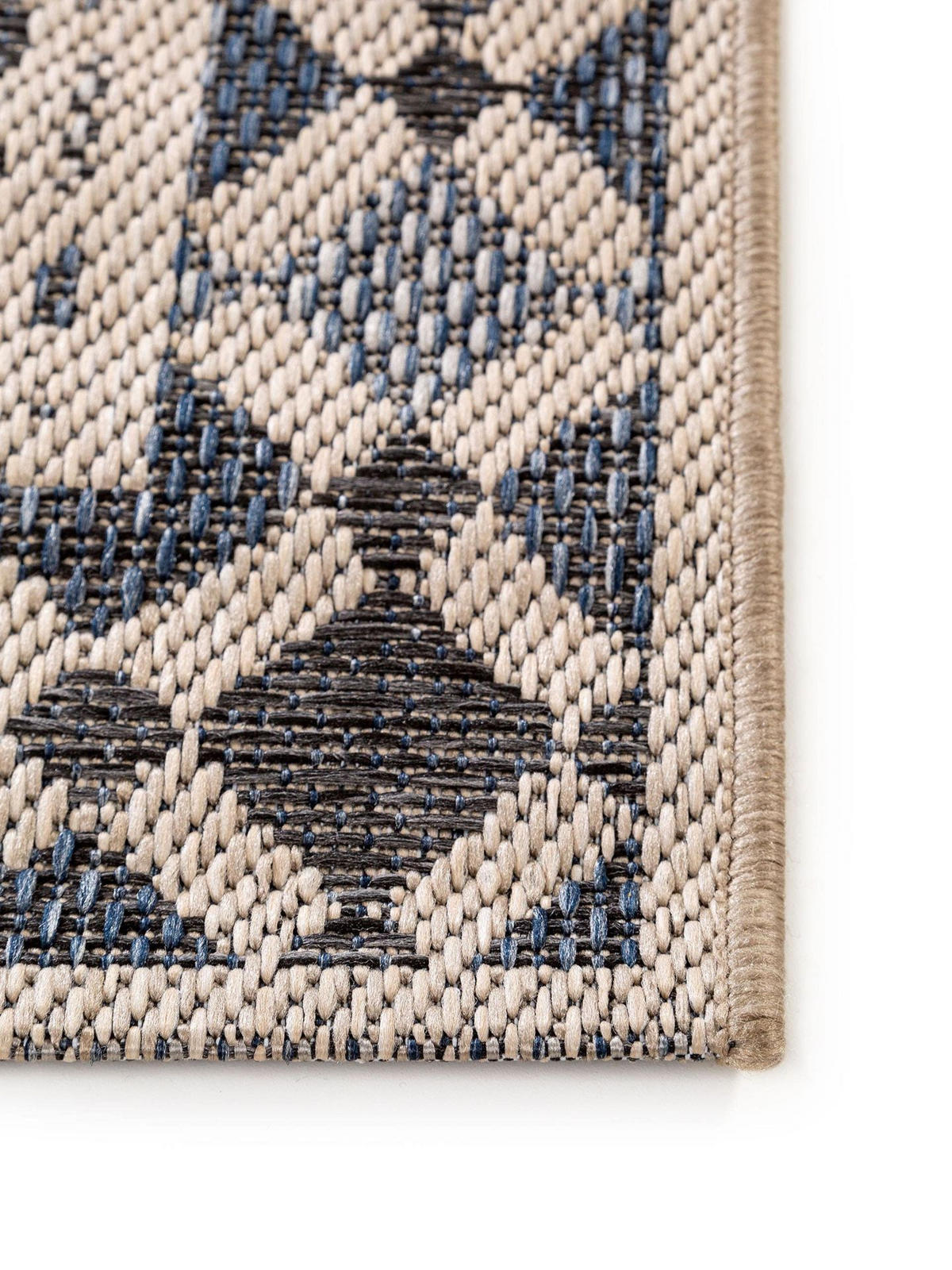 OUTDOORLÄUFER River Beige/Blau 67x240 cm - Blau/Beige, Kunststoff (67/1cm) - KUNSTLOFT
