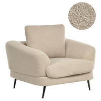 SESSEL Bouclé Hellbeige Kjaer - Beige/Schwarz, Textil (100/100/100cm) - Beliani