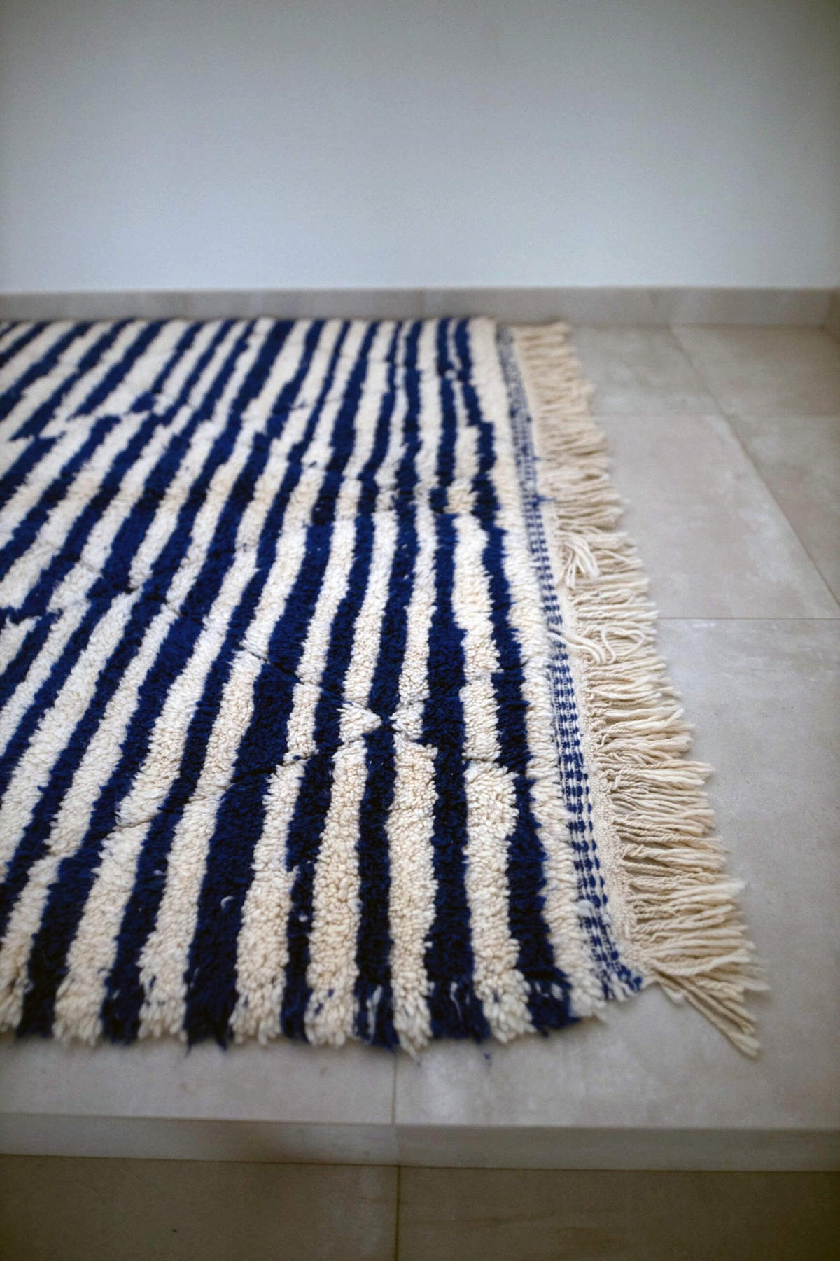 BERBERTEPPICH marokkanisch aus Bahia-Wolle blau - Blau, Naturmaterialien (250/350cm) - AFK Living