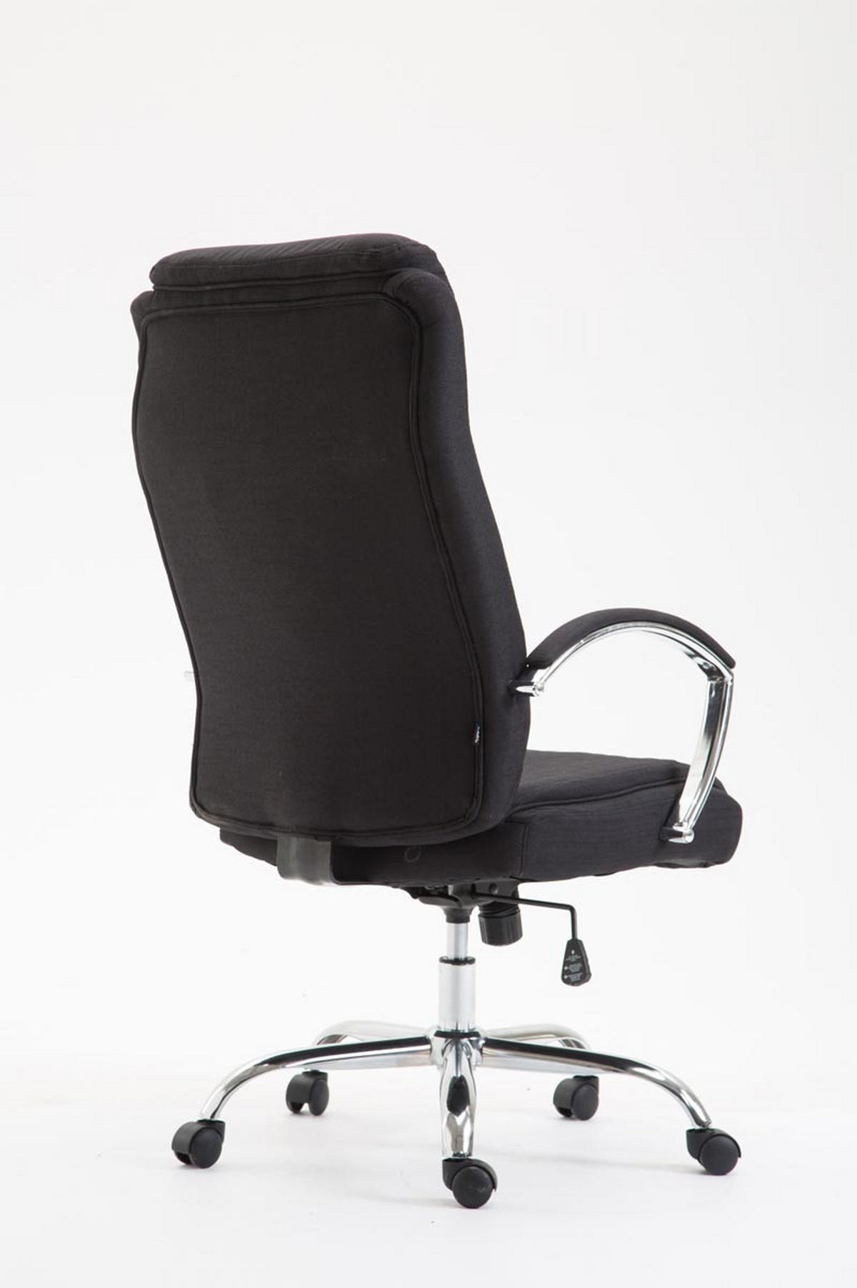 CHEFSESSEL Stoff schwarz - Chromfarben/Schwarz, Textil/Metall (65/115/73cm) - CLP