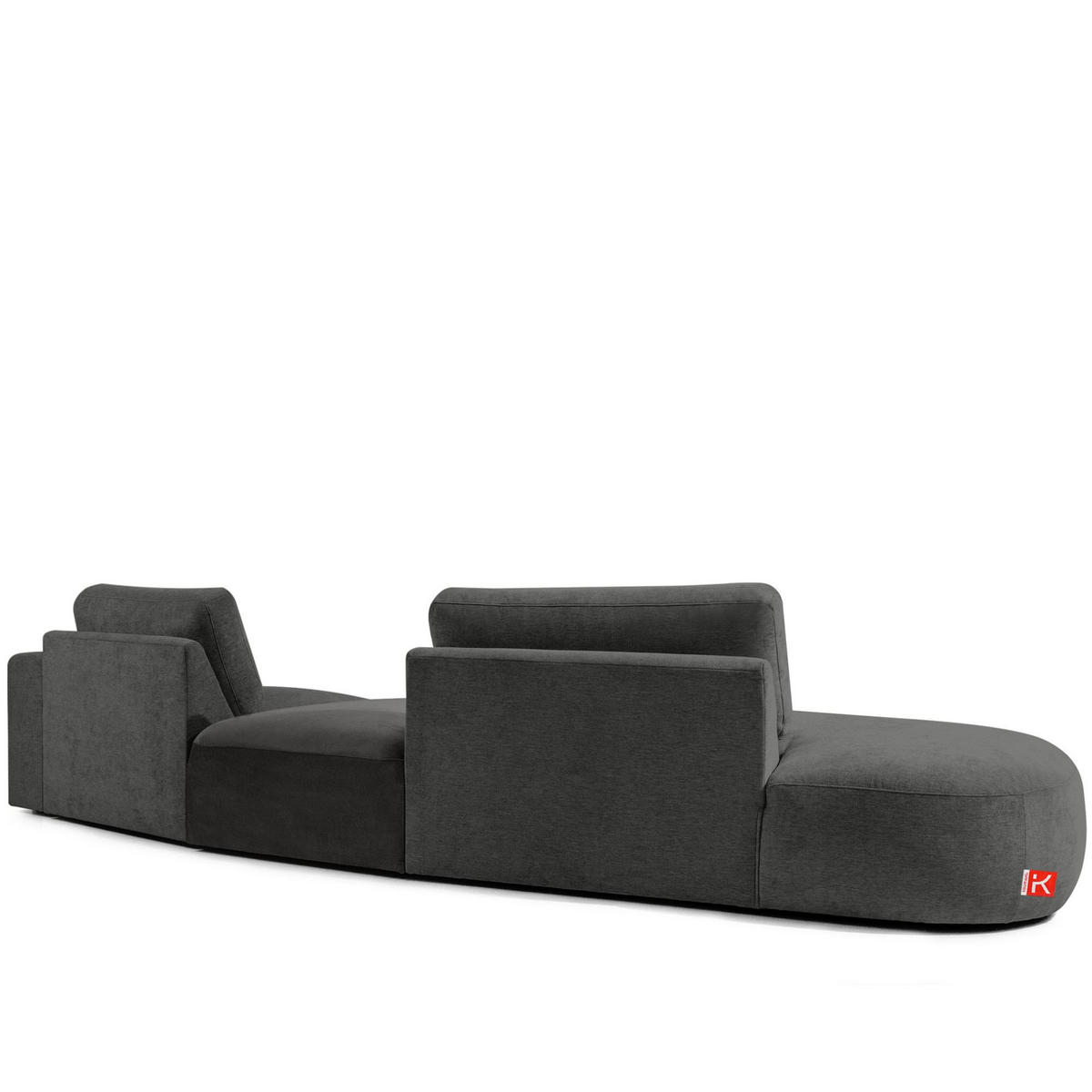 4-SITZER ECKSOFA ZUCCO Chenille links, Anthrazit - Anthrazit, Textil (350/84/105cm) - KONSIMO®