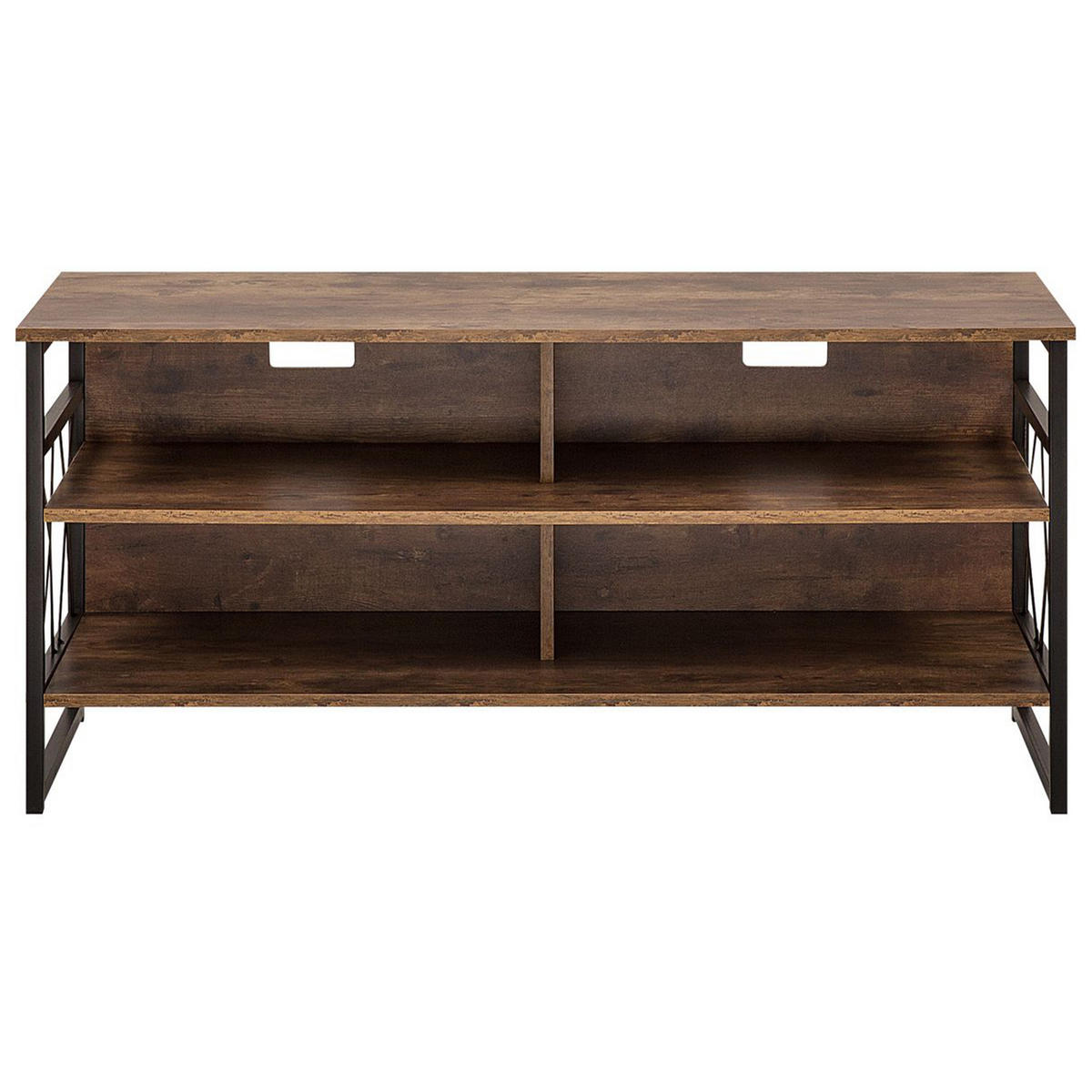 TV-MÖBEL Dunkelbraun, Schwarz CARLISLE 51/120/57 cm - Dunkelbraun, Holzwerkstoff (120/57/51cm) - Beliani