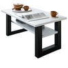 COUCHTISCH weiß, grau 90 x 50 cm, Wohnzimmertisch mit Ablage - Weiß/Grau, Holzwerkstoff/Metall (90/50/42cm) - Inn.Furn
