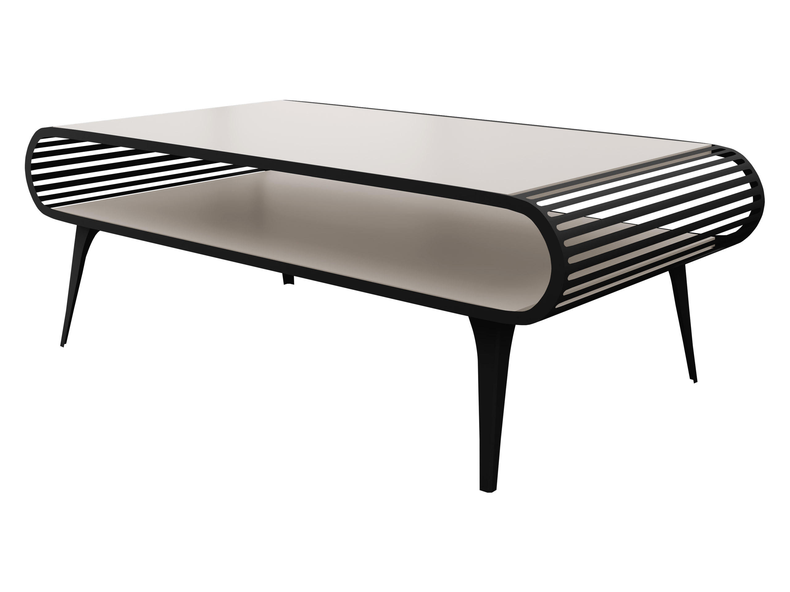 Mirjan24 Couchtisch Schwarz, Kaschmir 120x44x60 cm