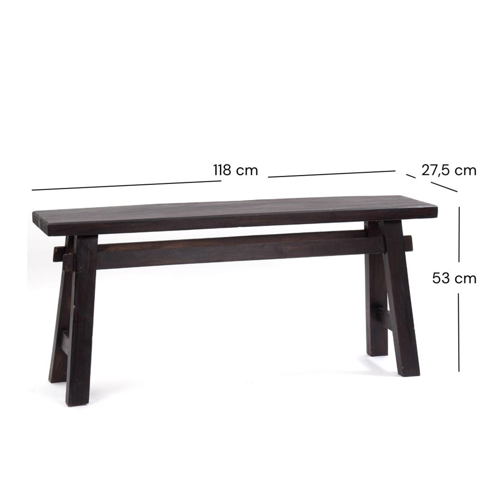 SITZBANK East 118 Mahagoni Recyclingholz massiv 03 dunkelbraun - Dunkelbraun, Holz (118/53/28cm) - DESIGN DELIGHTS