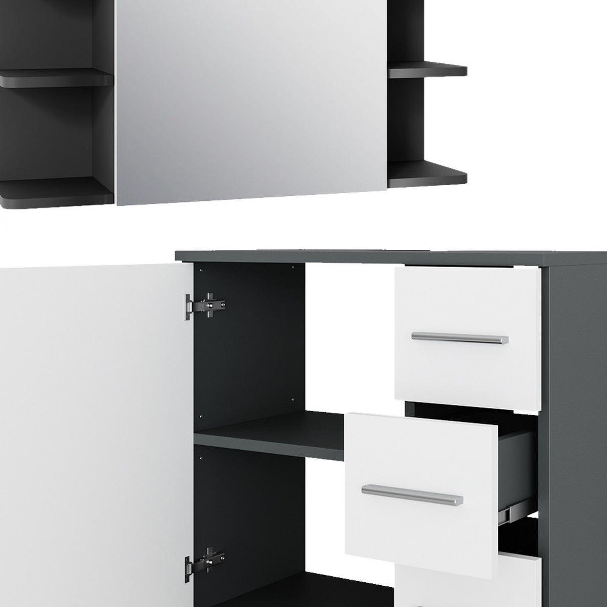 KOUPELNOVÝ NÁBYTEK Ilias Antracitová/bílá - bílá/antracitová, kompozitní dřevo (60.2/60.8/33cm) - Vicco