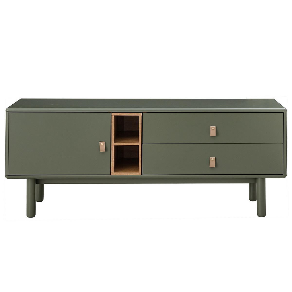 TV-LOWBOARD - 140 cm - Braun/Olivgrün, Holz/Holzwerkstoff (140/55/40cm) - home24