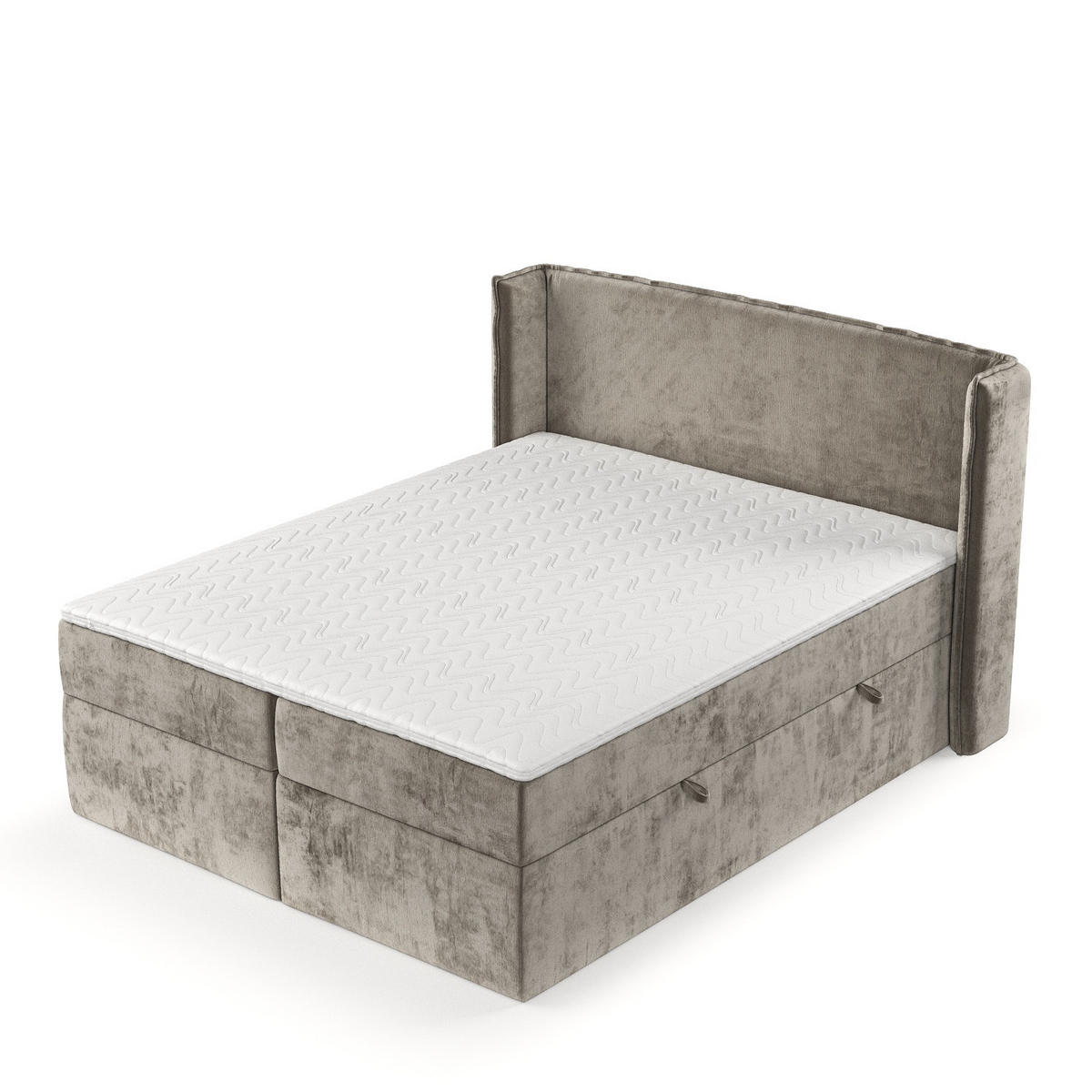 BOXBETT Viva 180/200 cm Beige im Lotta Stoff - Beige/Schwarz, Holz/Holzwerkstoff (180/200cm) - AltaBeds