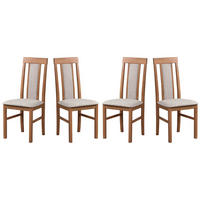 ESSZIMMERSTUHL - Set 4x Nilo 2, hell nussbaum, Soro 23 - Beige/Nussbaumfarben, Holz (43/94/40cm) - Leaf Design