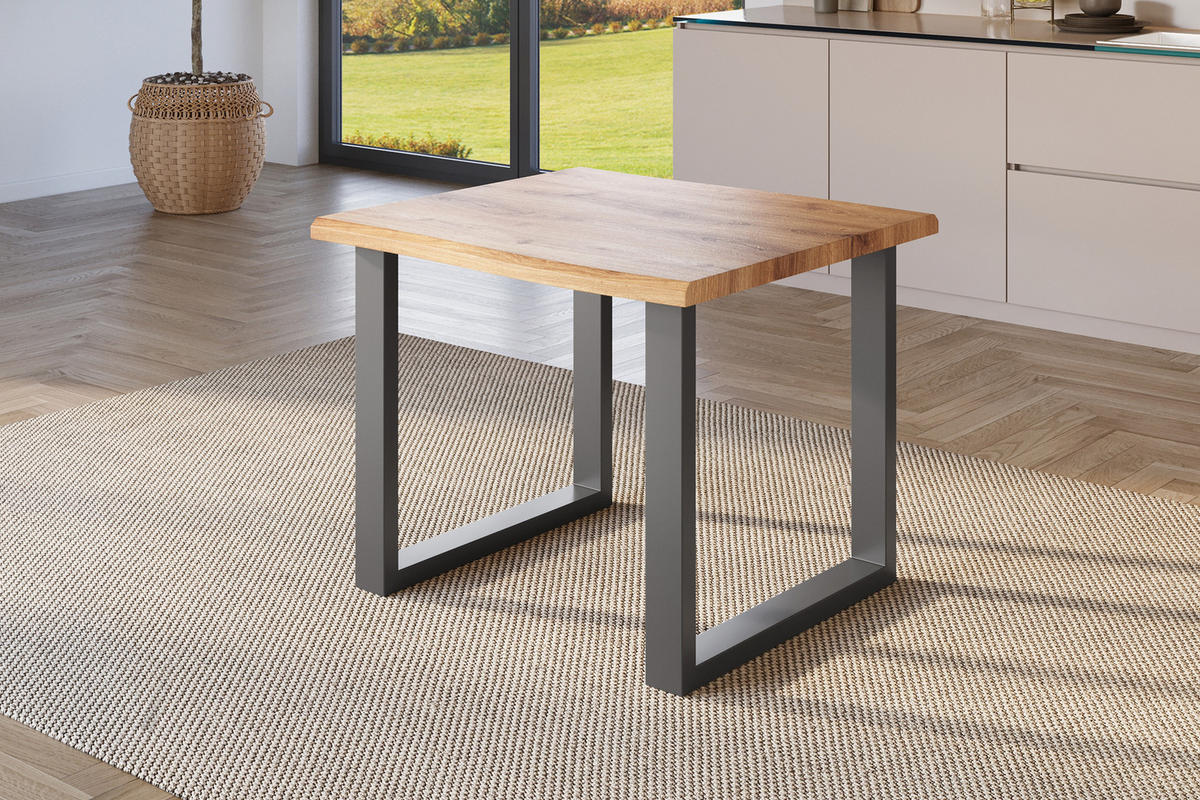 ESSTISCH JULIUS U - Wildeiche/Eichefarben, Holz (80/80/77cm) - SAM