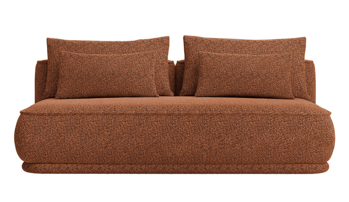 SCHLAFSOFA Leanno Kupferbraun Boucle 210 cm - Schwarz/Kupferfarben, Kunststoff/Textil (210/74/115cm) - Selsey