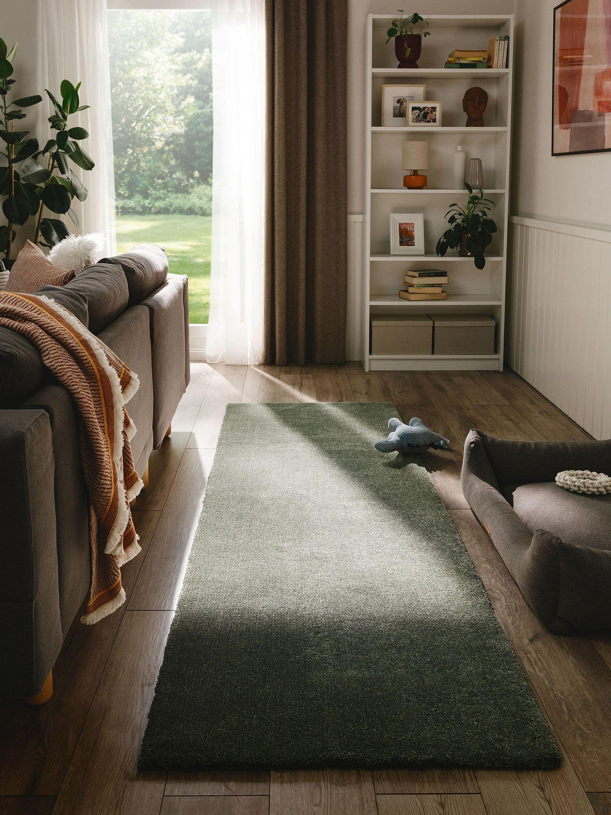 HOCHFLORTEPPICH Melvin waschbar 80/250 cm - Grün, Kunststoff (80/250cm) - benuta Nest