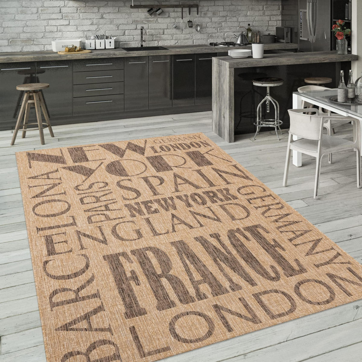 OUTDOORTEPPICH 80/150 cm Kitchen 381 - Beige, Kunststoff (80/150cm) - Paco Home