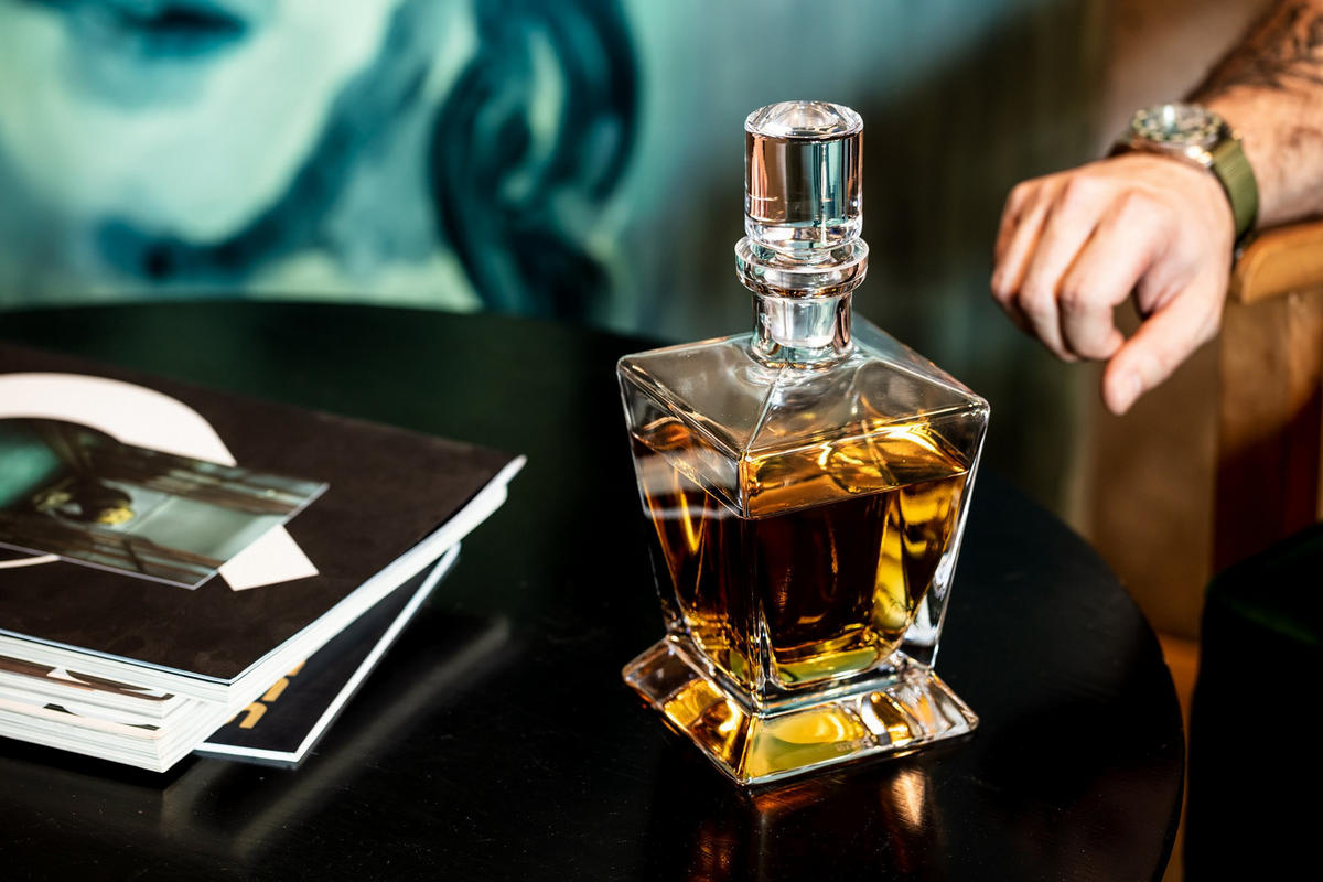 WHISKYKARAFFE MIT STOPPER, 1 Stk., 750 ml, Handgemacht - Transparent, Glas (0.75L) - Krosno Glass