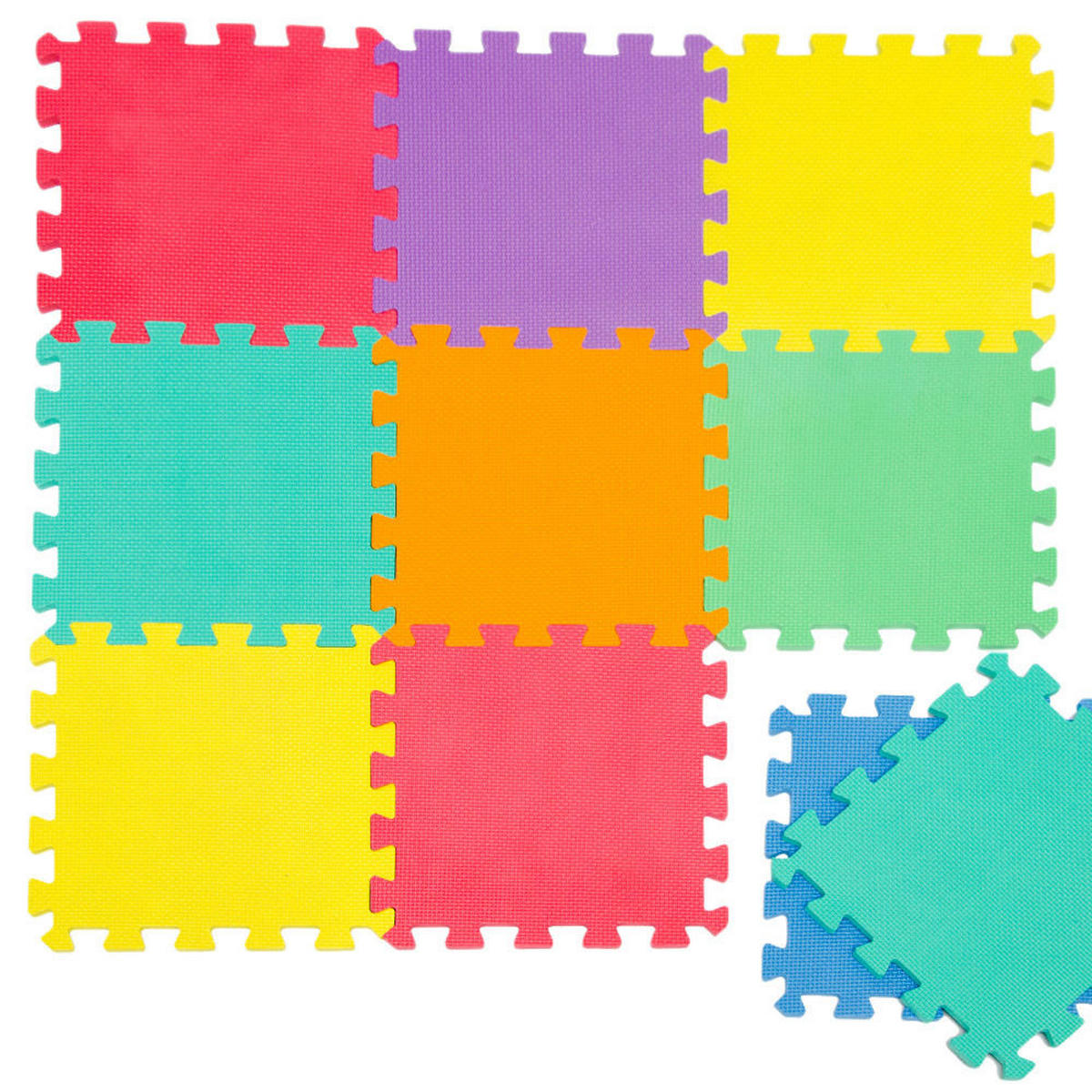 SPIELMATTE ab Null - 90 cm Baby Puzzlematte Bunt - Multicolor, Kunststoff (30/30cm) - Littletom