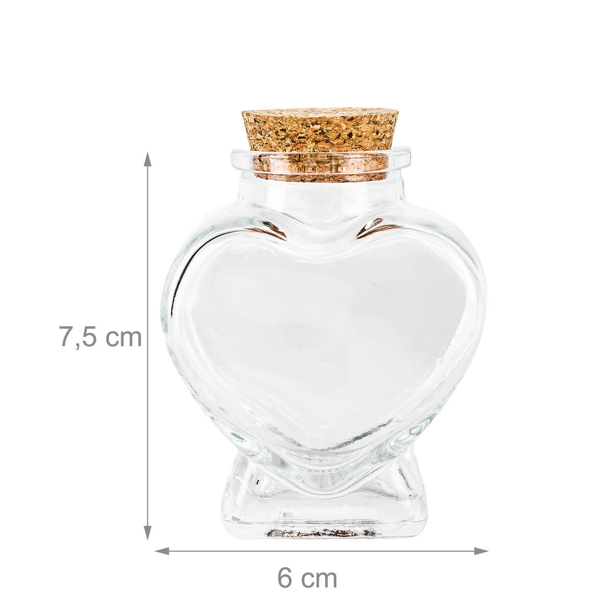 12XSKLENĚNÝCH lahví - průhledná, přírodní materiály/sklo (6/7.5/4cm) - Relaxdays