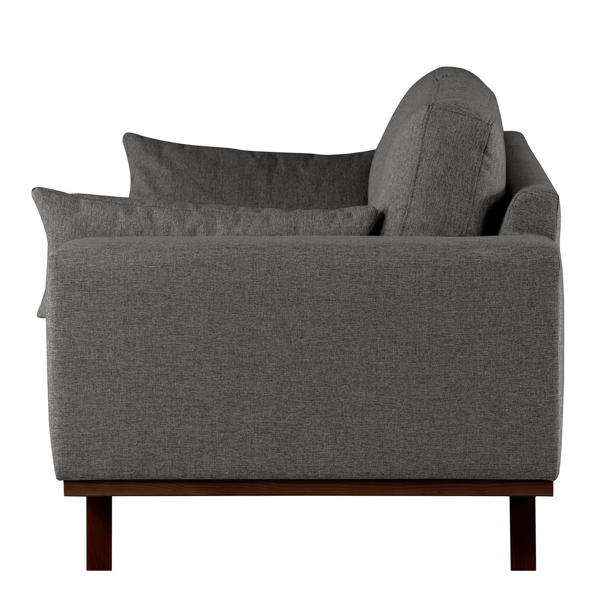 3-SITZER SOFA - Dunkelgrau/Buchefarben, Buchenholz/Textil (237/81/88cm) - home24