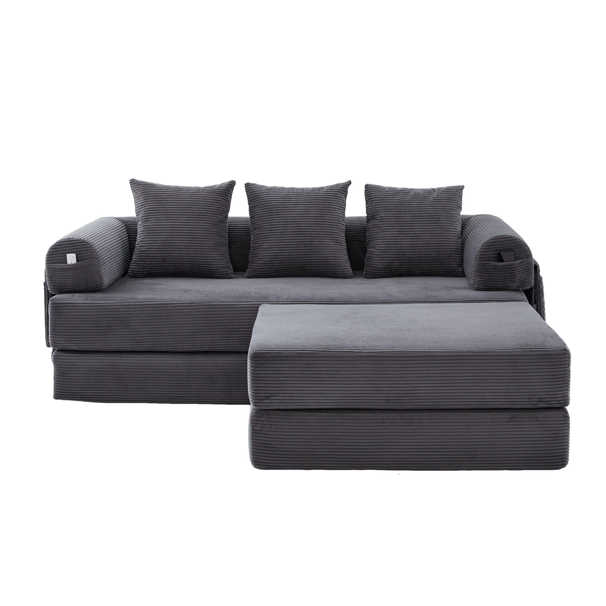 ComfortXL Ecksofa Dunkelgrau 200x190 cm