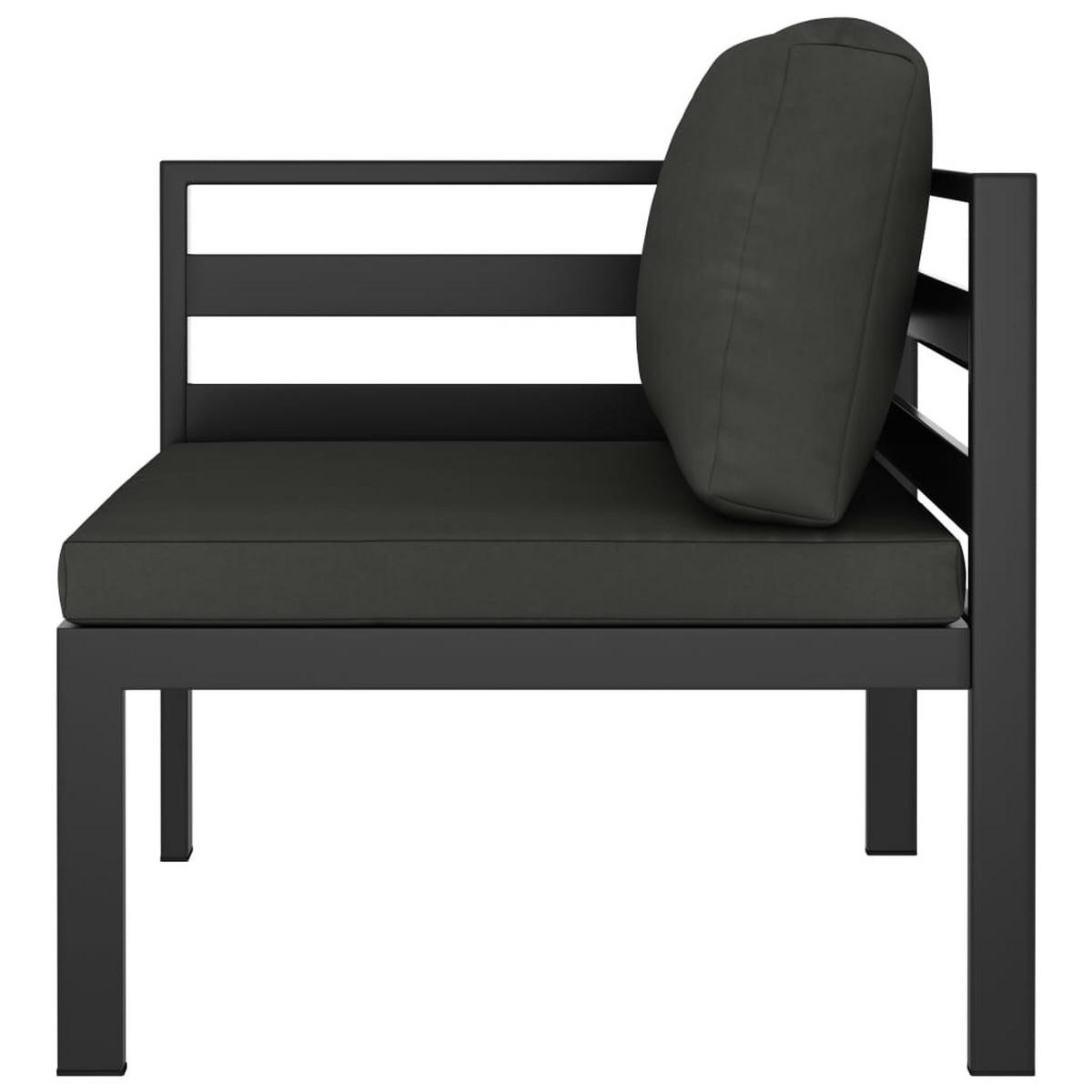 GARTEN-LOUNGE-SET 4Er Set Mit Kissen Aluminium Anthrazit - Anthrazit, Metall - vidaXL