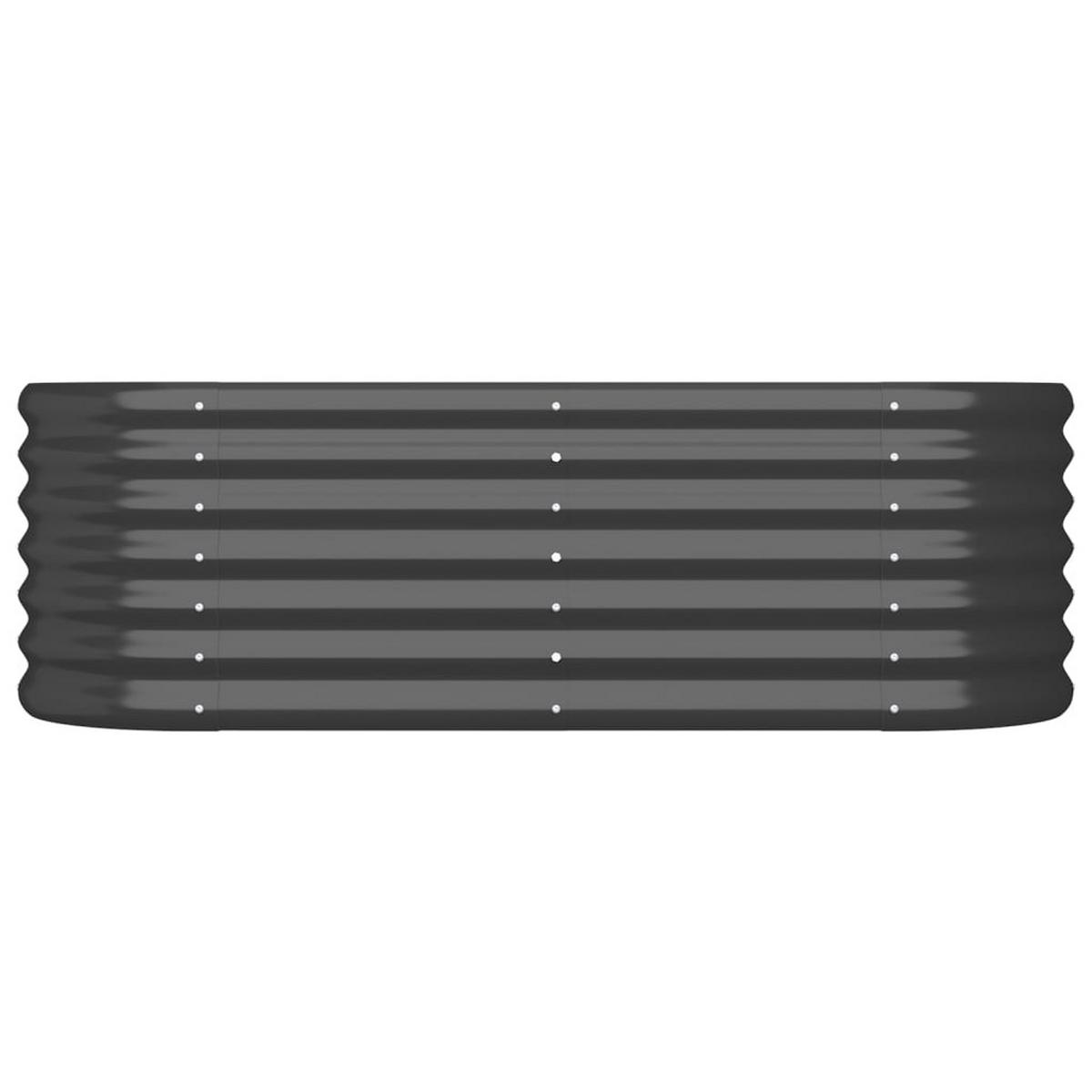 HOCHBEET Verzinkter Stahl 114x40x36 cm Anthrazit - Anthrazit, Metall (114/36/40cm) - furnicato