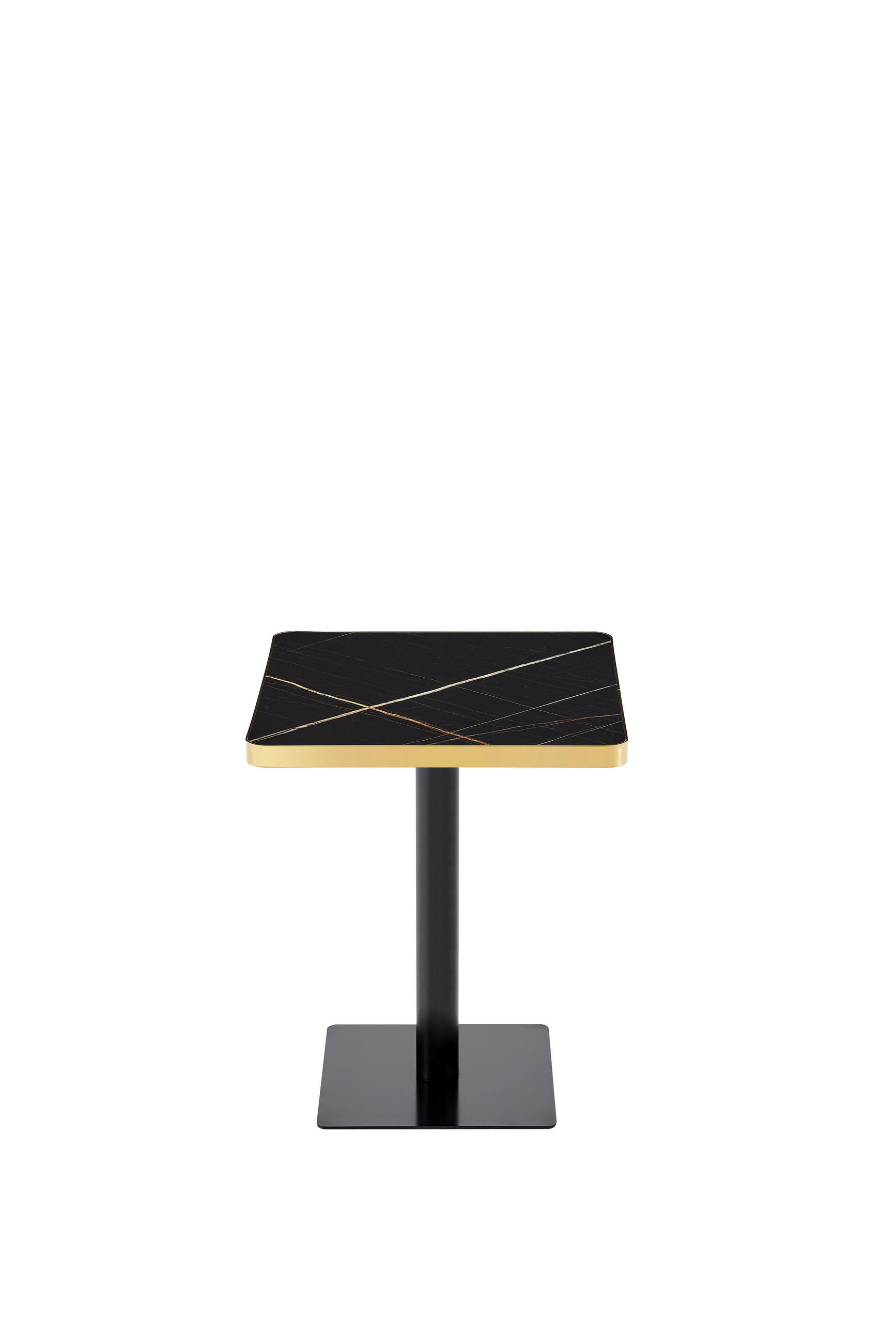 BARTISCH 60/60/74 cm mit Marmor-Optik DE-40031 Schwarz - Schwarz, Metall (60/60/74cm) - ComfortXL