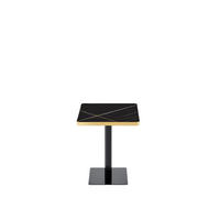 BARTISCH 60/60/74 cm mit Marmor-Optik DE-40031 Schwarz - Schwarz, Metall (60/60/74cm) - ComfortXL