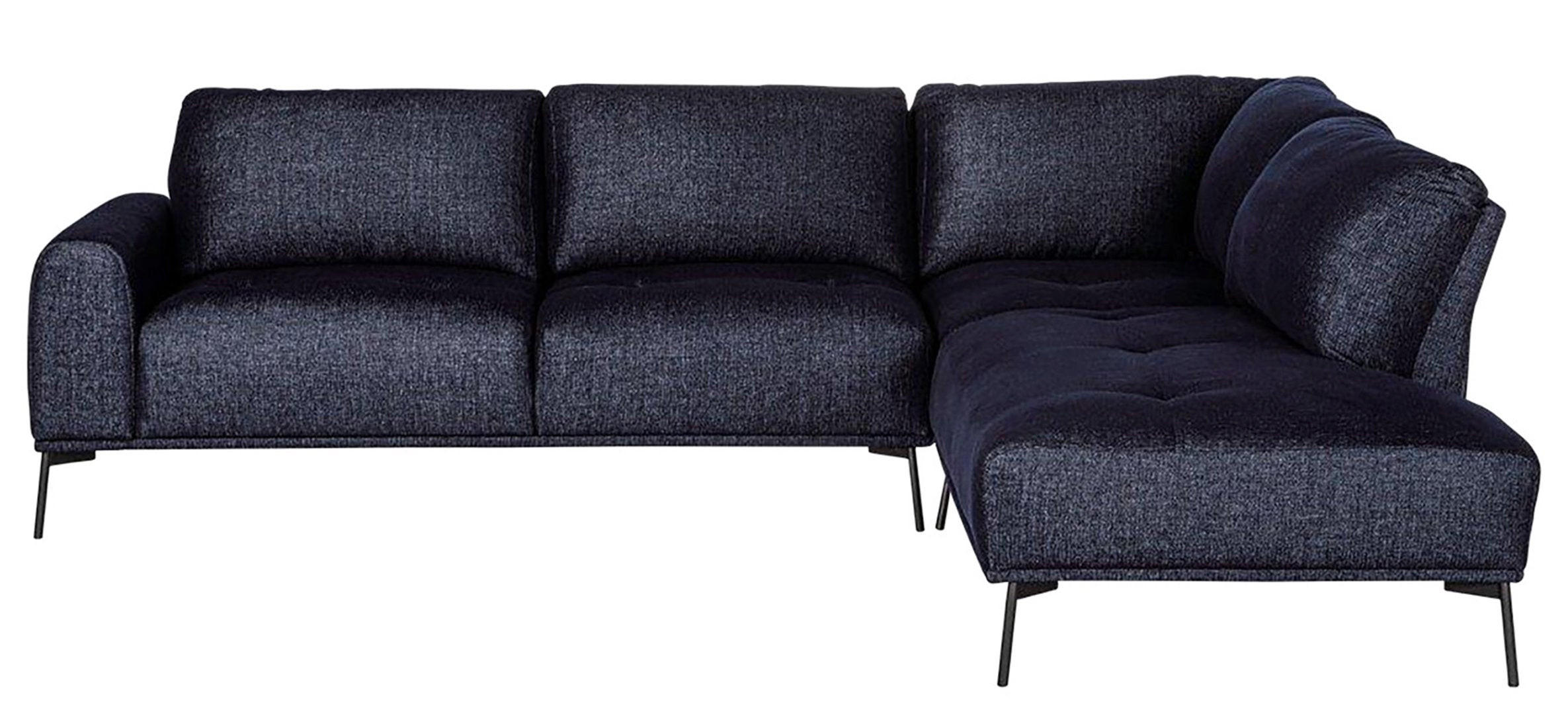 ECKSOFA Merukis dunkelblau - Schwarz/Dunkelblau, Textil/Metall (232/288cm) - Selsey