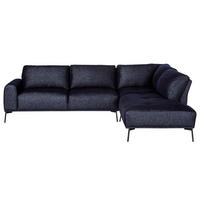 ECKSOFA Merukis dunkelblau - Schwarz/Dunkelblau, Textil/Metall (232/288cm) - Selsey