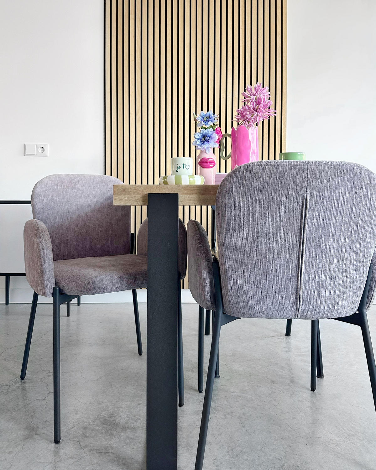 JÍDELNÍ ŽIDLE sada 2 ks Látka Růžová Albee - růžová/černá, textil (52/81/47cm) - Beliani