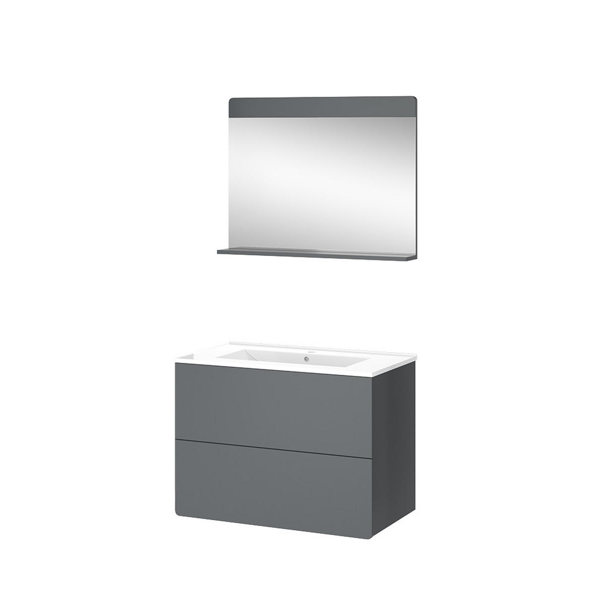 BADMÖBEL-SET Izan Grau 3 Teile - Grau, Holzwerkstoff (80/59.3/46cm) - Vicco