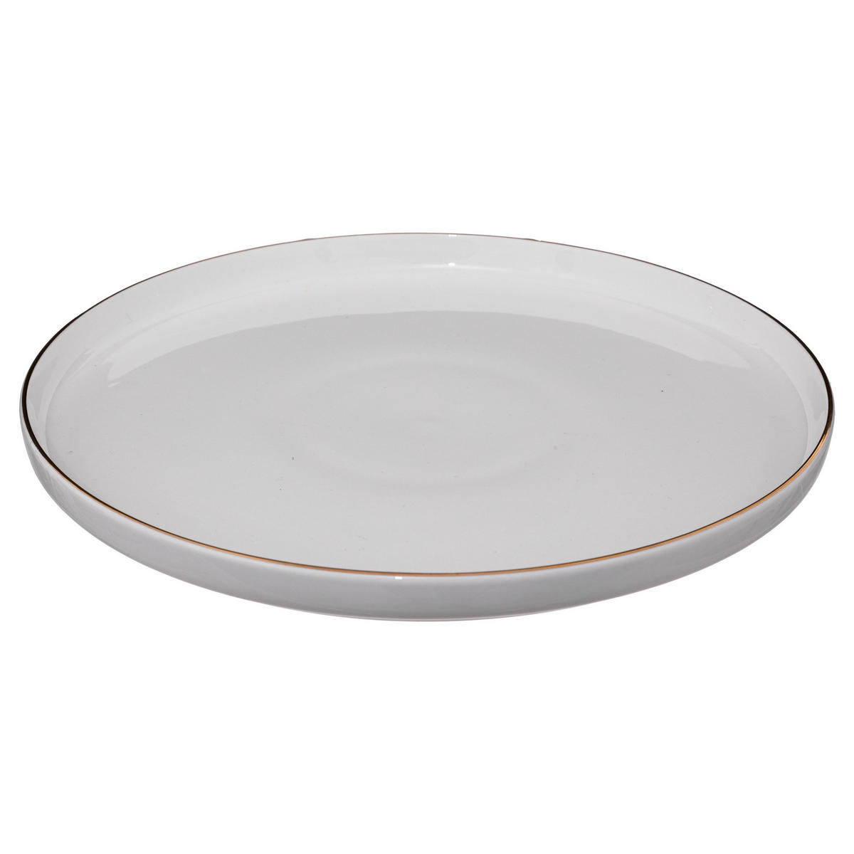 SPEISETELLER mit goldenem Rand Sublima Weiß 27/27/2,5 cm - Weiß, Keramik (27cm) - Secret de Gourmet