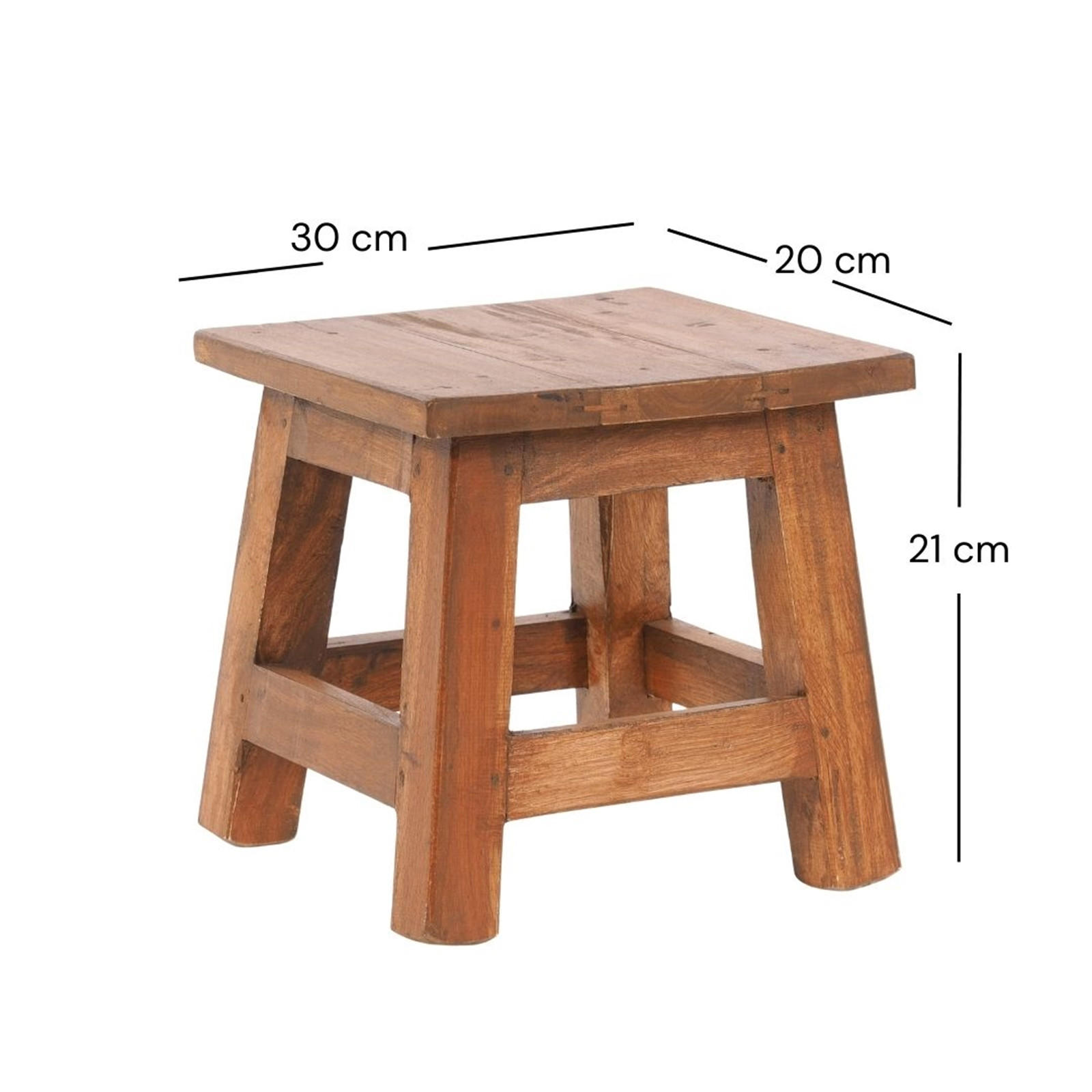 FUSSHOCKER PALO Mahagoni Recyclingholz 08 honigfarben gewachst - Honig, Holz (26/27/26cm) - DESIGN DELIGHTS