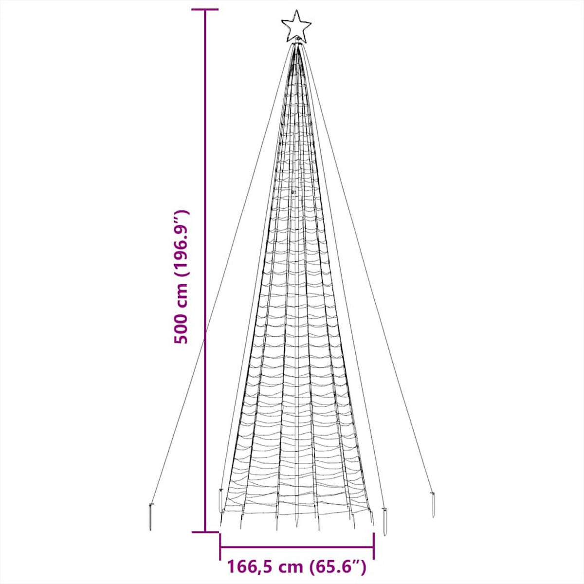 WEIHNACHTSBAUM LED 500 Cm Weiss Metall - Weiß, Metall (500cm) - vidaXL