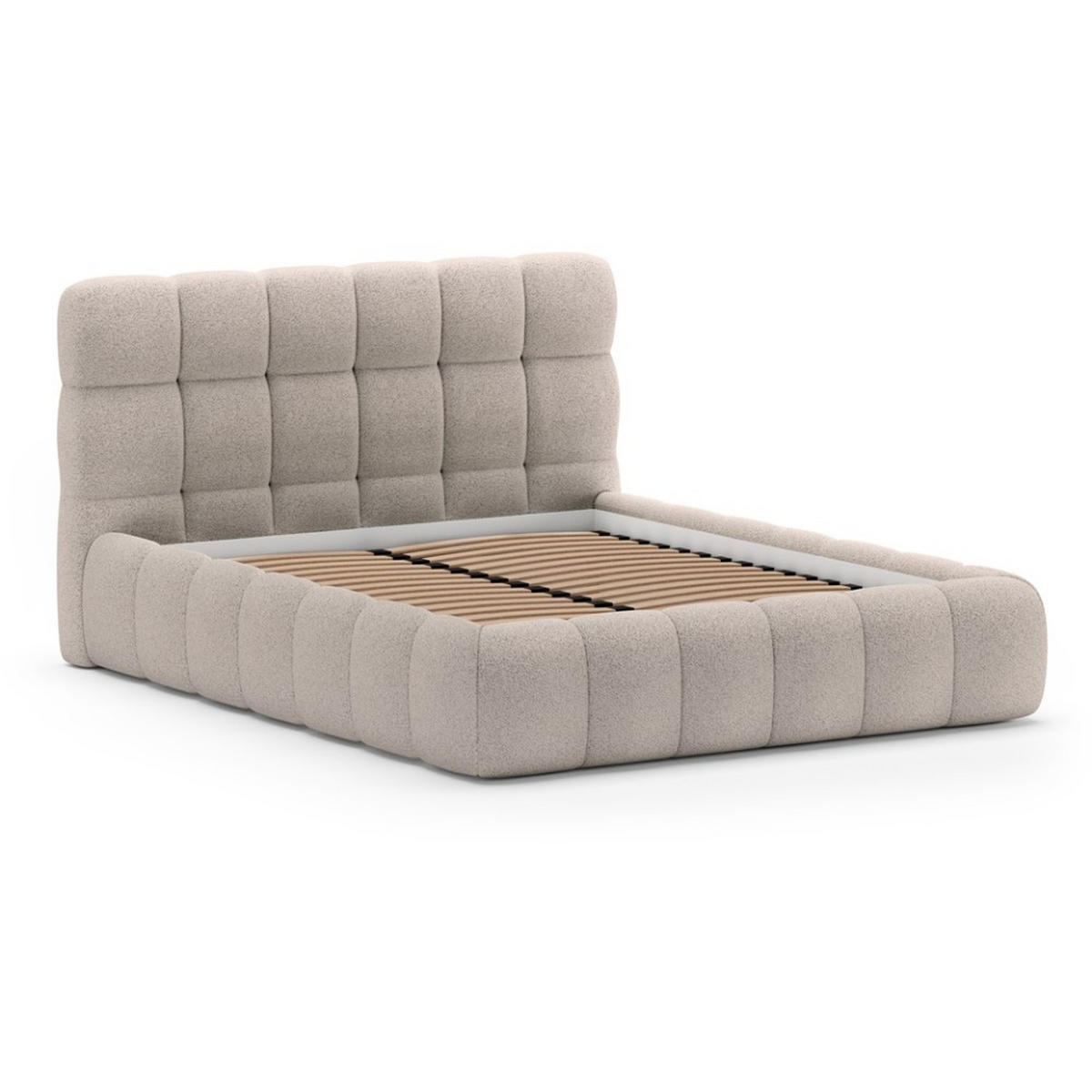 POLSTERBETT Cleo ohne Matratze und Topper, 180x200 cm, Hellbraun - Hellbraun, Textil (180/200cm) - Beautysofa