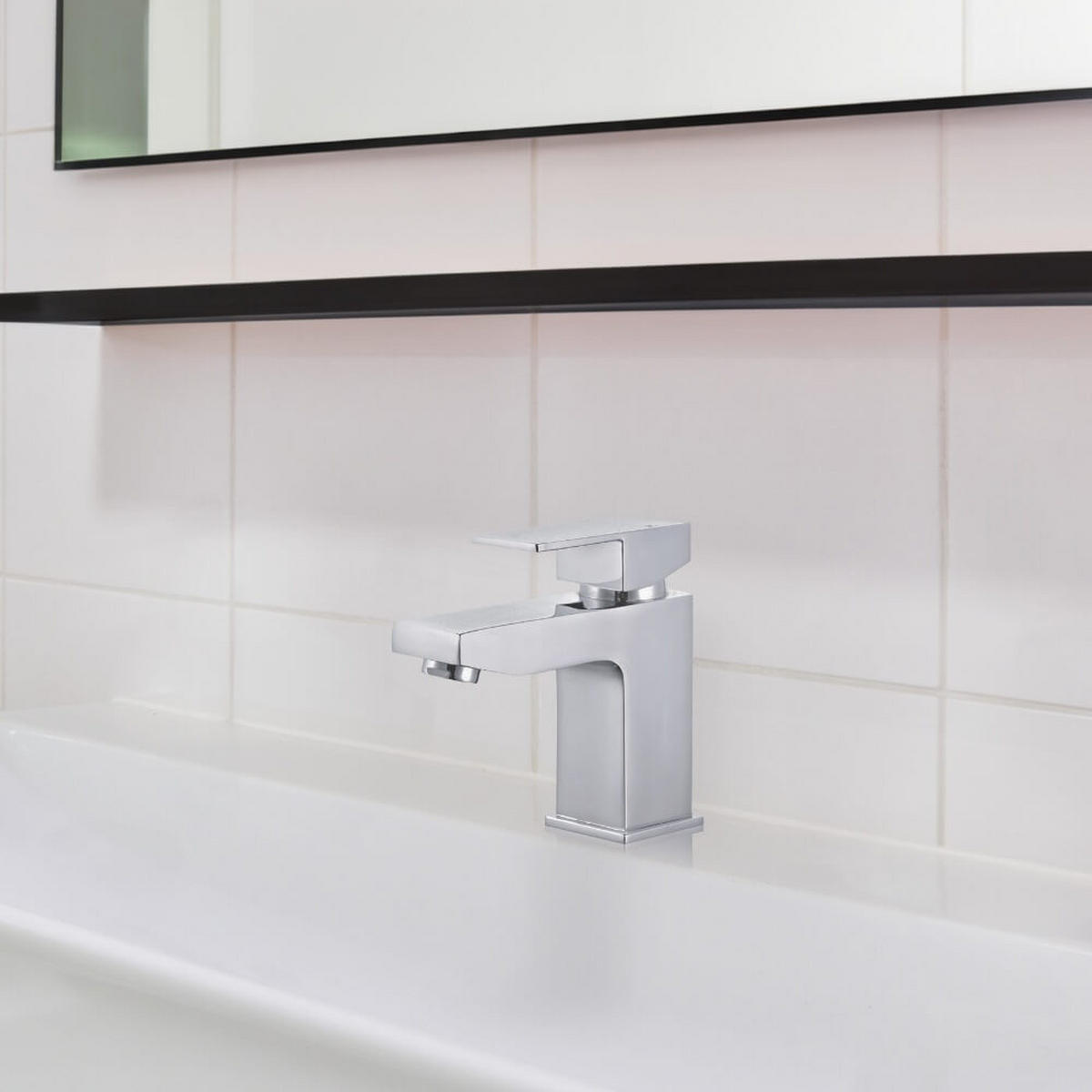 WASCHTISCHARMATUR aus Messing AQUATIC - Chrome - Chromfarben, Metall (4.2/13.5/13.2cm) - Home Deluxe