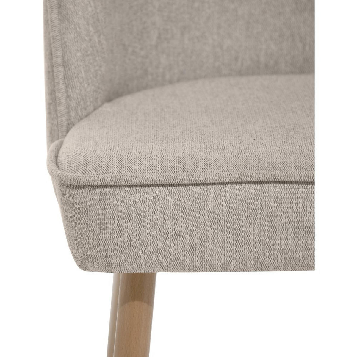 STUHL Luna, Polsterstuhl für das Esszimmer mit Buchenholzbeinen, Beige - Beige/Buchefarben, Holz (51/87/46cm) - Beautysofa
