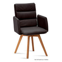ARMLEHNSTUHL (4er-Set) Dodie 52x92x60 Eiche geölt/Espresso - Eichefarben/Dunkelbraun, Kunststoff (60/92/52cm) - 58aufmkessel